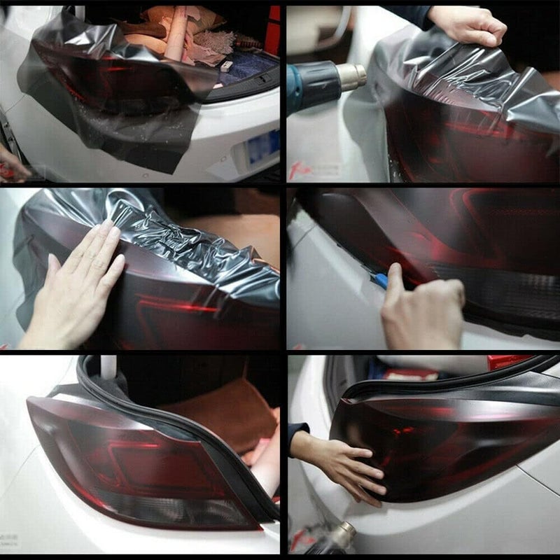 MARLBSTON 12” X 48” Matt Black Tint Vinyl Wrap Film Roll for Car Headlight, Taillight, Fog Lights with Squeegee + Cutter（Matt Black） - Image 4